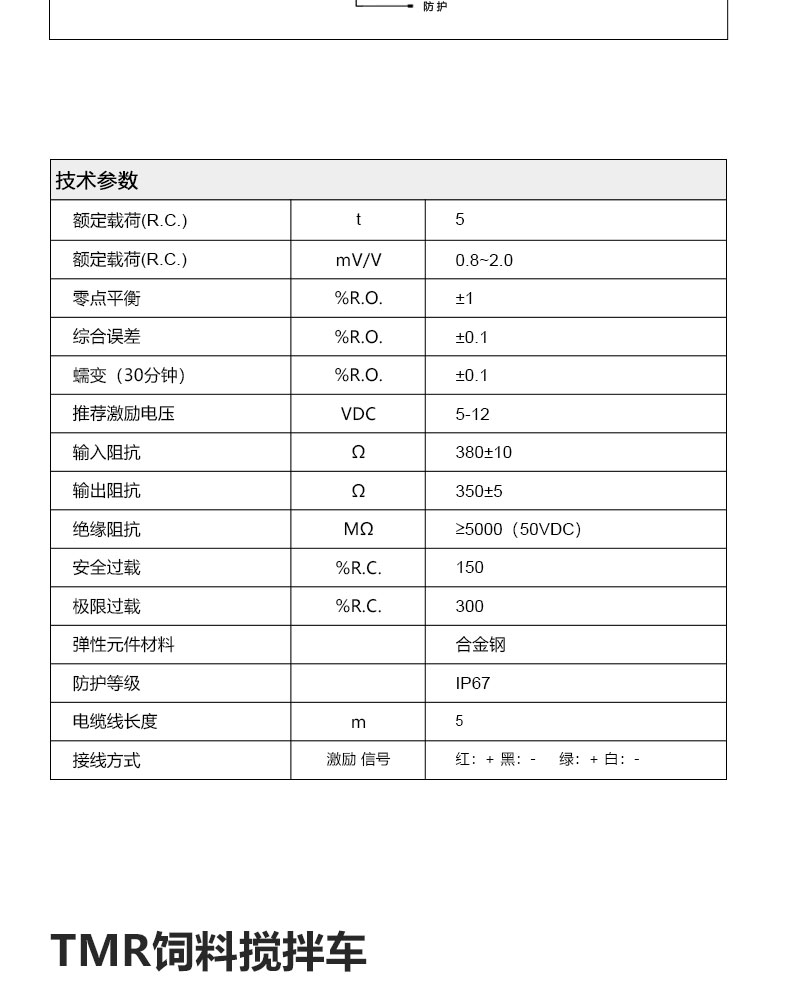 固定式饲料搅拌车压力传感器